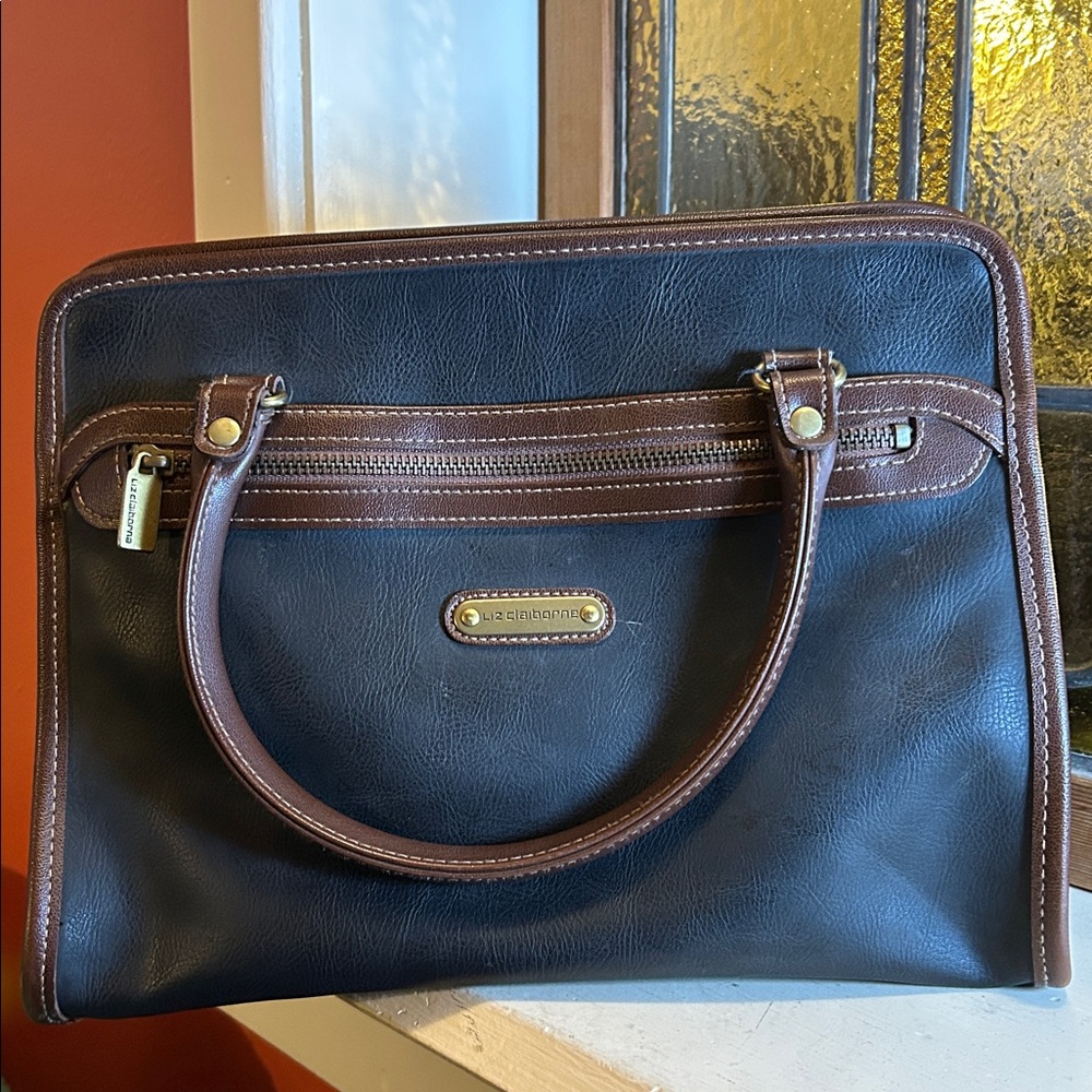 Liz Claiborne Black and Brown Handbag
